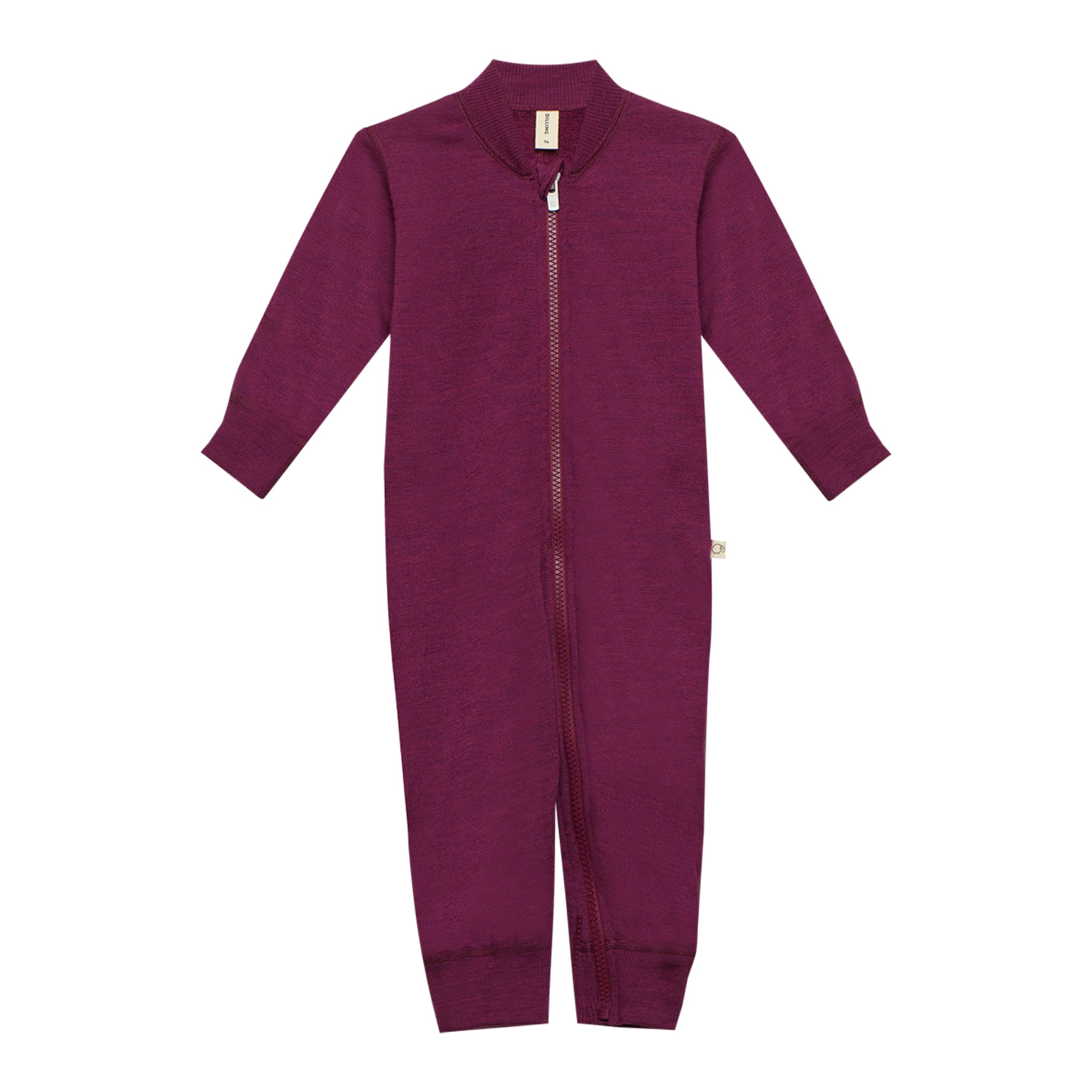 DILLING bodysuit from organic merino wool for babies - Elderberry 12-18M