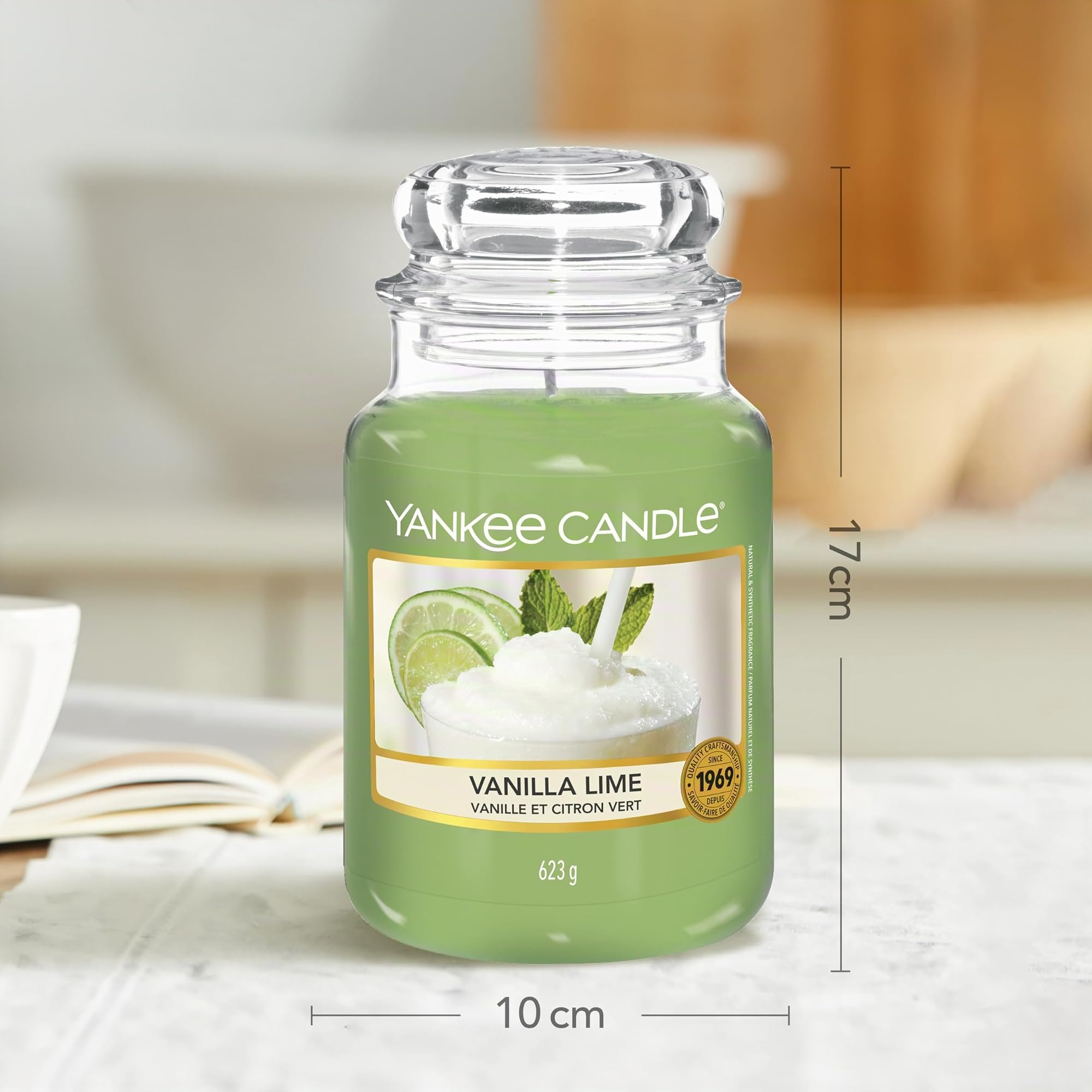 Yankee Candle Vela perfumada en tarro grande | Vanilla Lime | Velas de larga duración: hasta 150 h | Regalos perfectos para mujeres