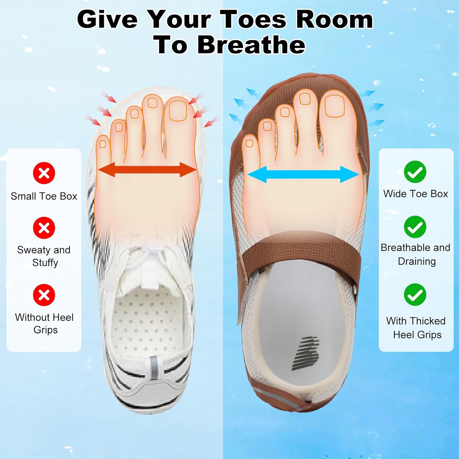 BARERUN Water Shoes for Women Barefoot Womens Hiking Shoes Zero Drop Quick-Dry Aqua Travel Swim Beach River Lake Sand Pool Boat Surf Garden Gym Exercise Non Slip Wide Sandals - Image 4