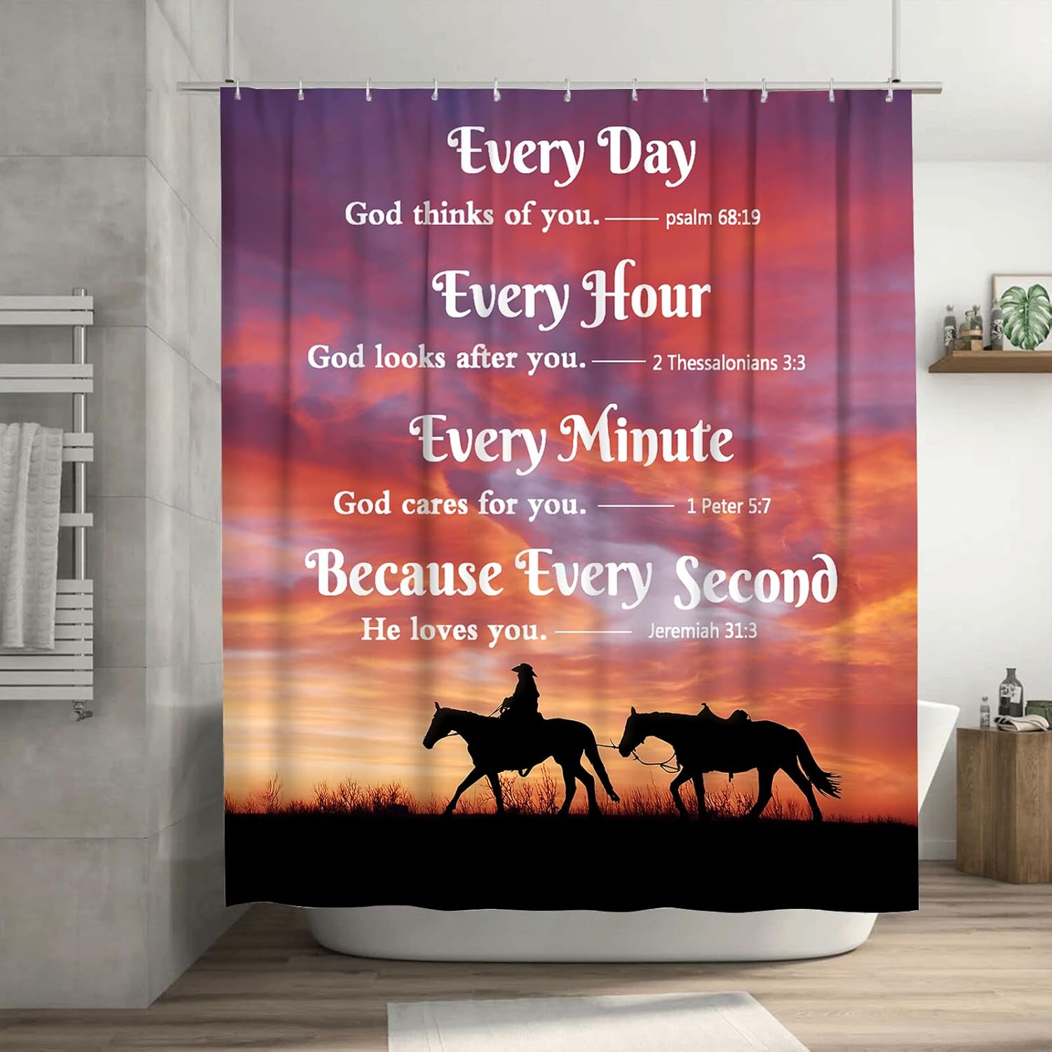 Christian Bible Verse Shower Curtain Scripture Motivational