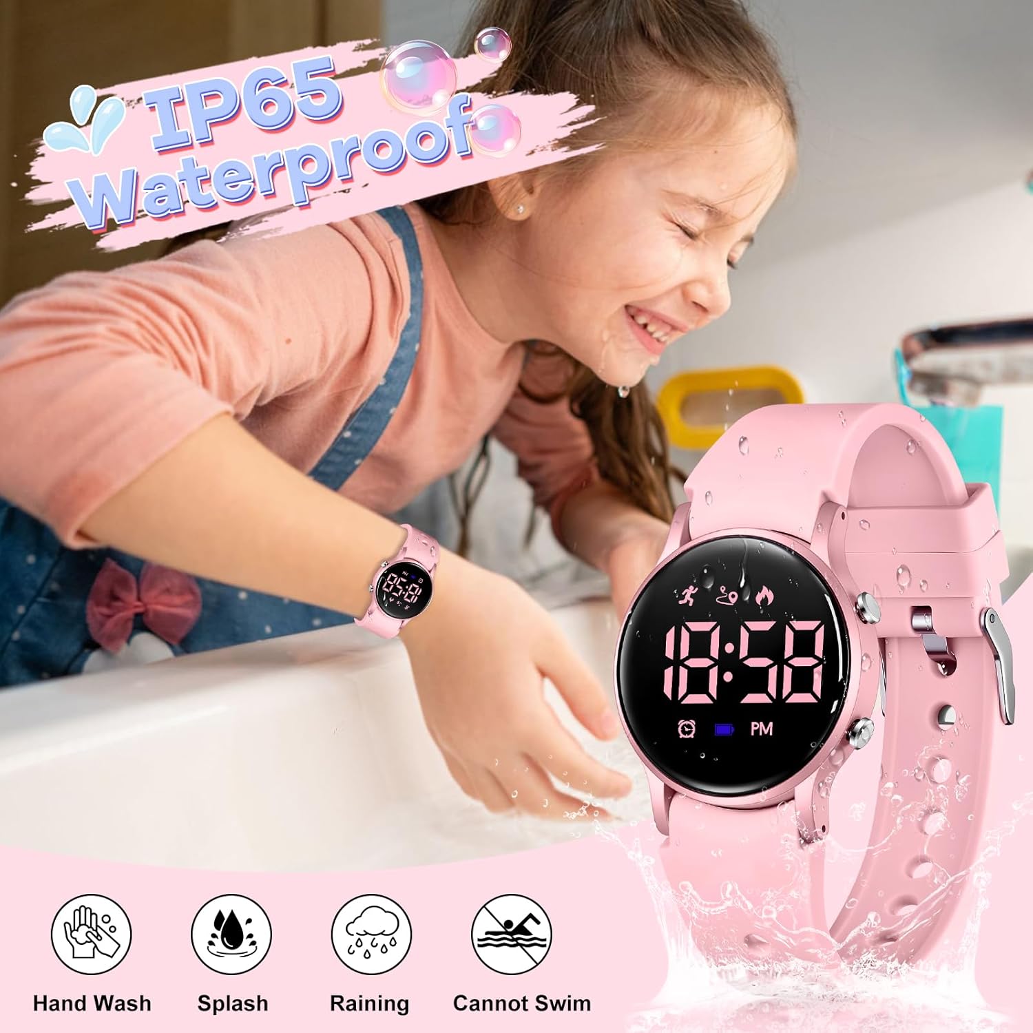 BEN NEVIS Kids Watch for Boys Girls Waterproof Digital Watch for Kids with Pedometer, Vibration Alarm Clock, Stopwatch, Calendar, No App for Ages 5-18