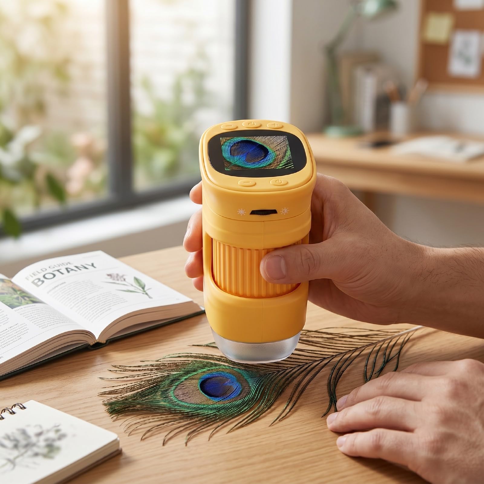 Handdigitalmikroskop, 2MP 1500X Handdigitalmikroskop mit AF-Autofokus 8 LED-Leuchten 2-Zoll-HD-Bildschirm für Erkundungen Im Freien