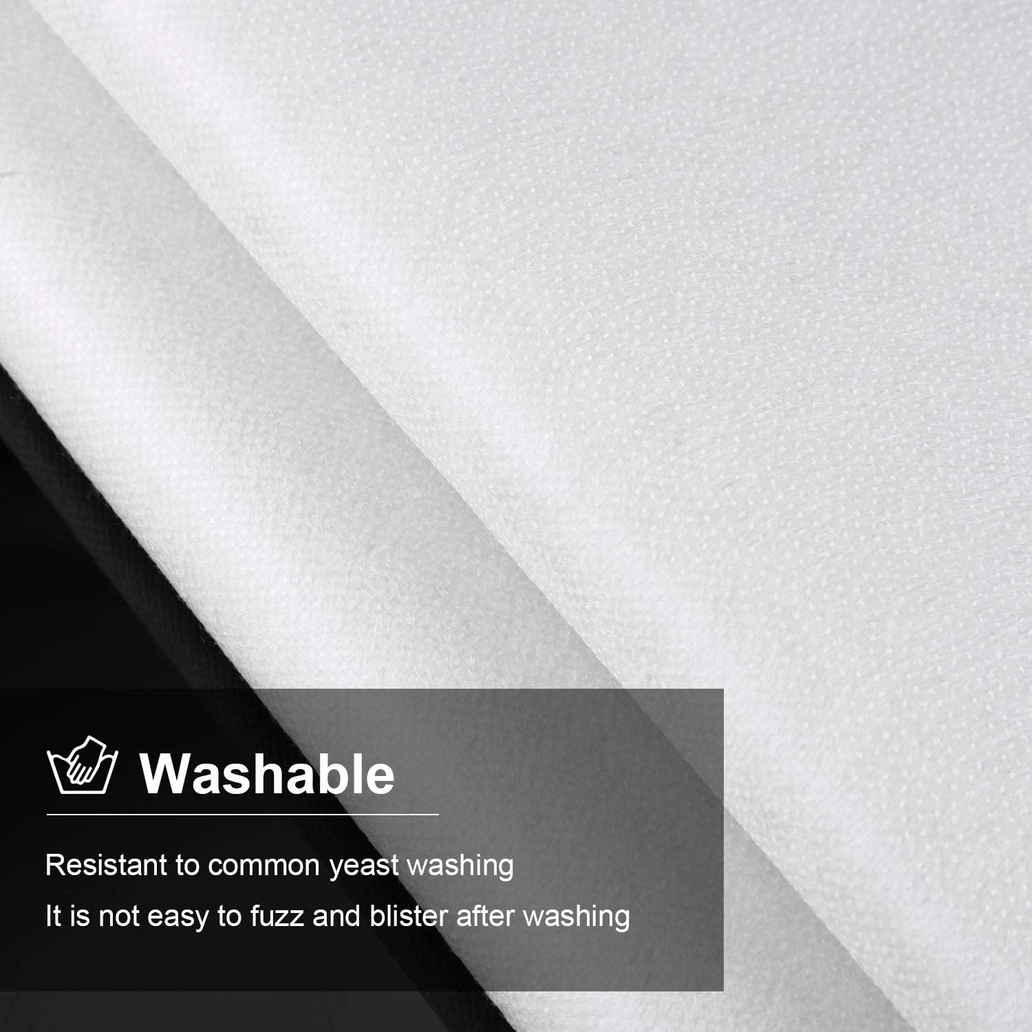 Lightweight Fusible Interfacing Non-Woven Interfacing Fabric Single-Sided Iron on Interfacing for DIY Supplies (White,60 Inch x 6 Yards)