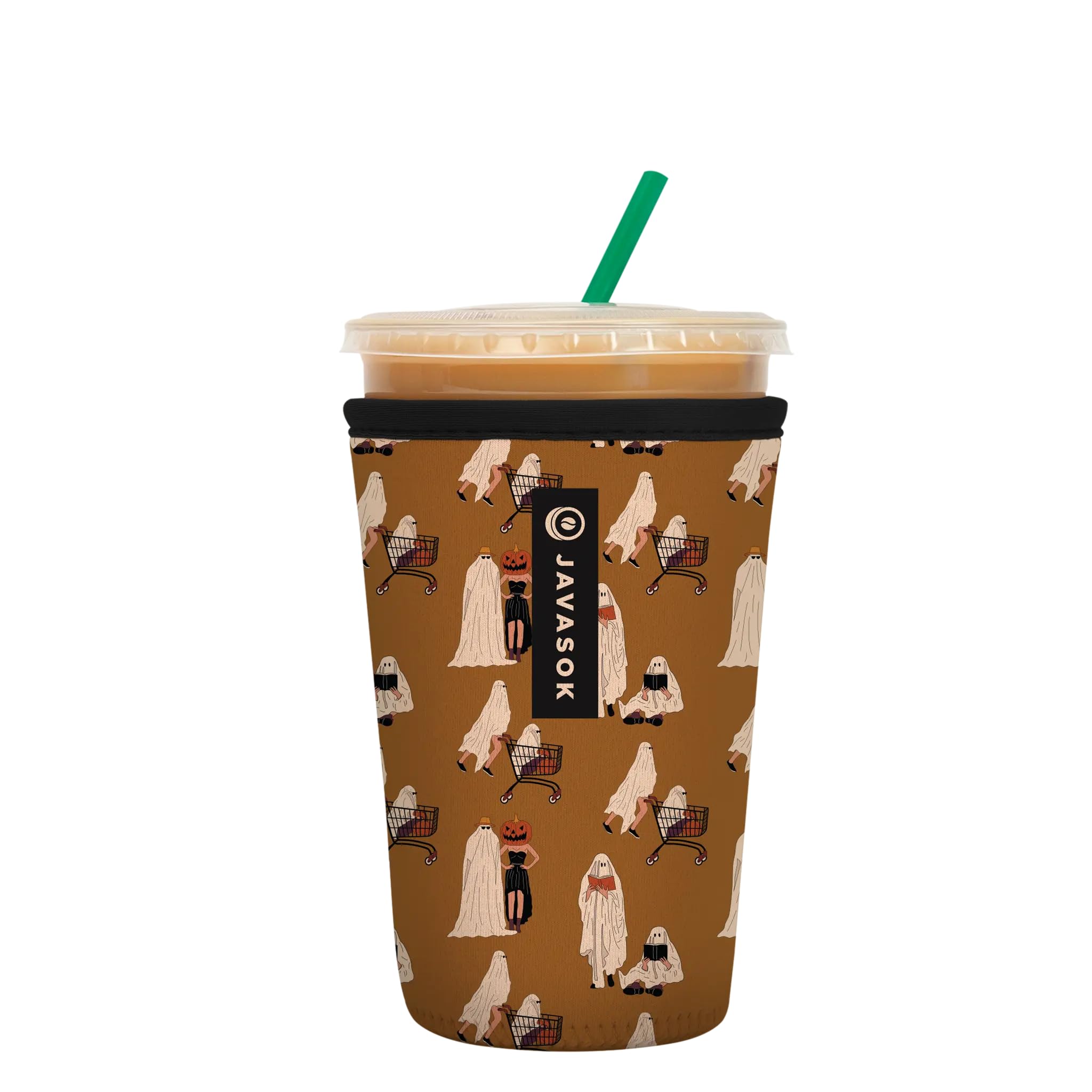 Sok It JavaSok Iced Coffee &amp; Cold Soda Insulated Neoprene Cup Sleeve (Material Ghoul, Medium: 22-28oz)