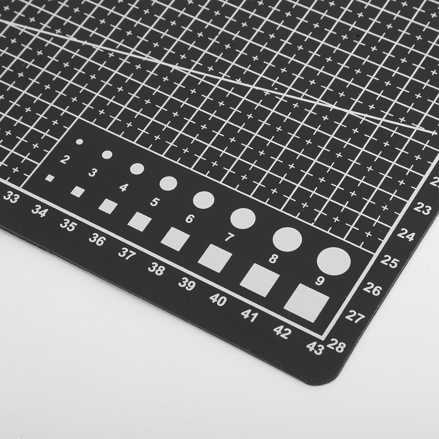 A3 Dual-sided Sewing Cutting Mat 45×30cm Black Plastic Fabric Cutting Board for DIY Crafts Quilting and Handcrafts Projects