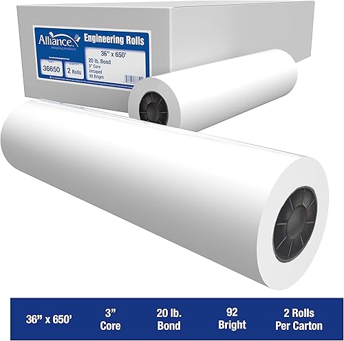 Miniatura 4 de Alliance Papel de formato ancho de 36 pulgadas x 650 pies (20 libras  2 rollos, 36 pulgadas x 650 pies  núcleo de 3 pulgadas)