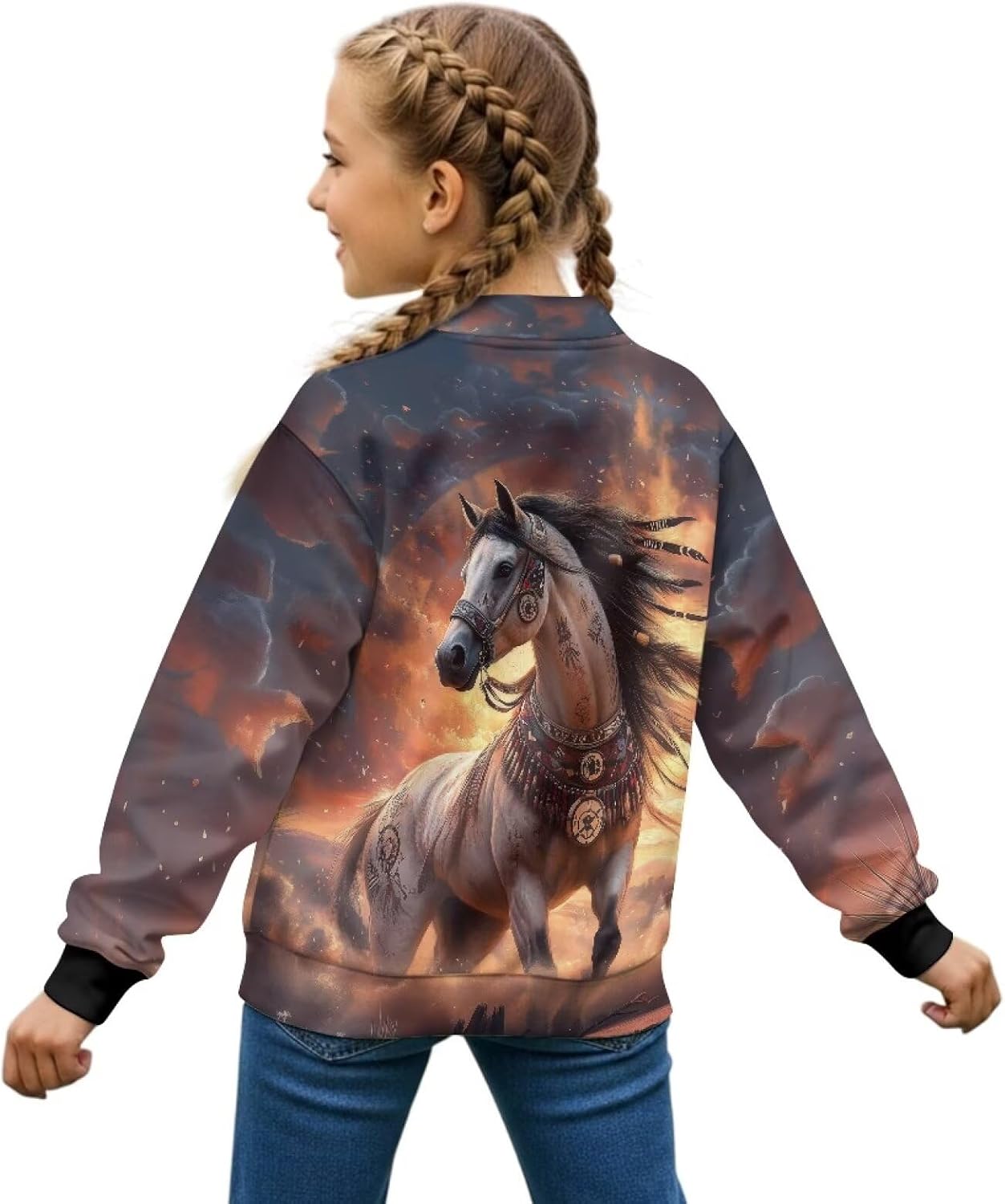 Jacket for Girls Size 5-12 Winter Warm Long Sleeve Crewneck Button Down Jacket Coat