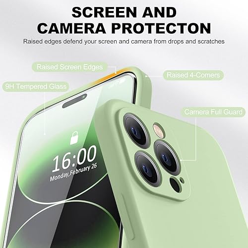 Miniatura 2 de BossKiss Funda compatible con iPhone 14 Pro Max de 6.7 pulgadas, funda de silicona líquida de alta calidad tacto aterciopelado 2 protectores de