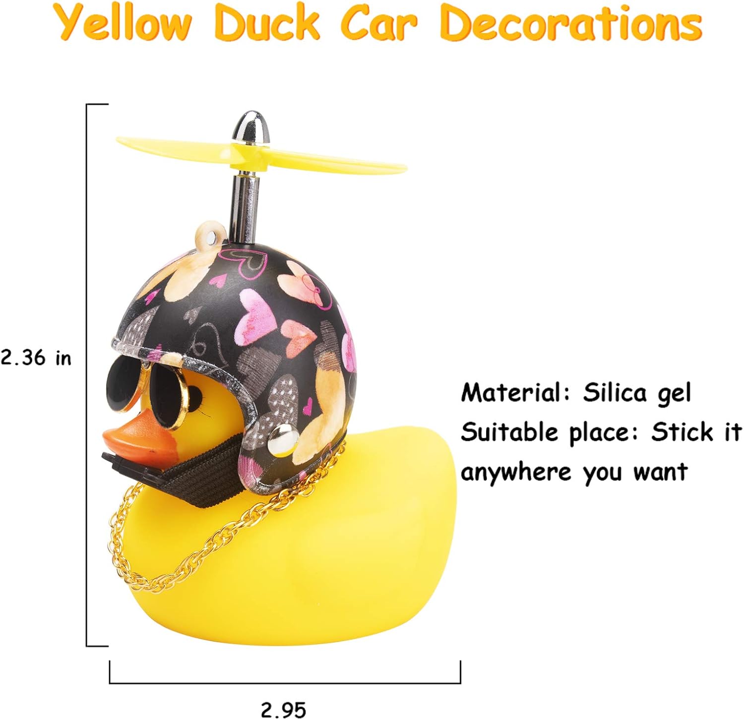 Wonuu Adornos De Pato De Goma Para Automóvil, Decoración De Tablero De Automóvil Con Bonita Diadema, Anillo De Natación, Collar, Lentes De Sol, Diadema B-Blue O Bunny