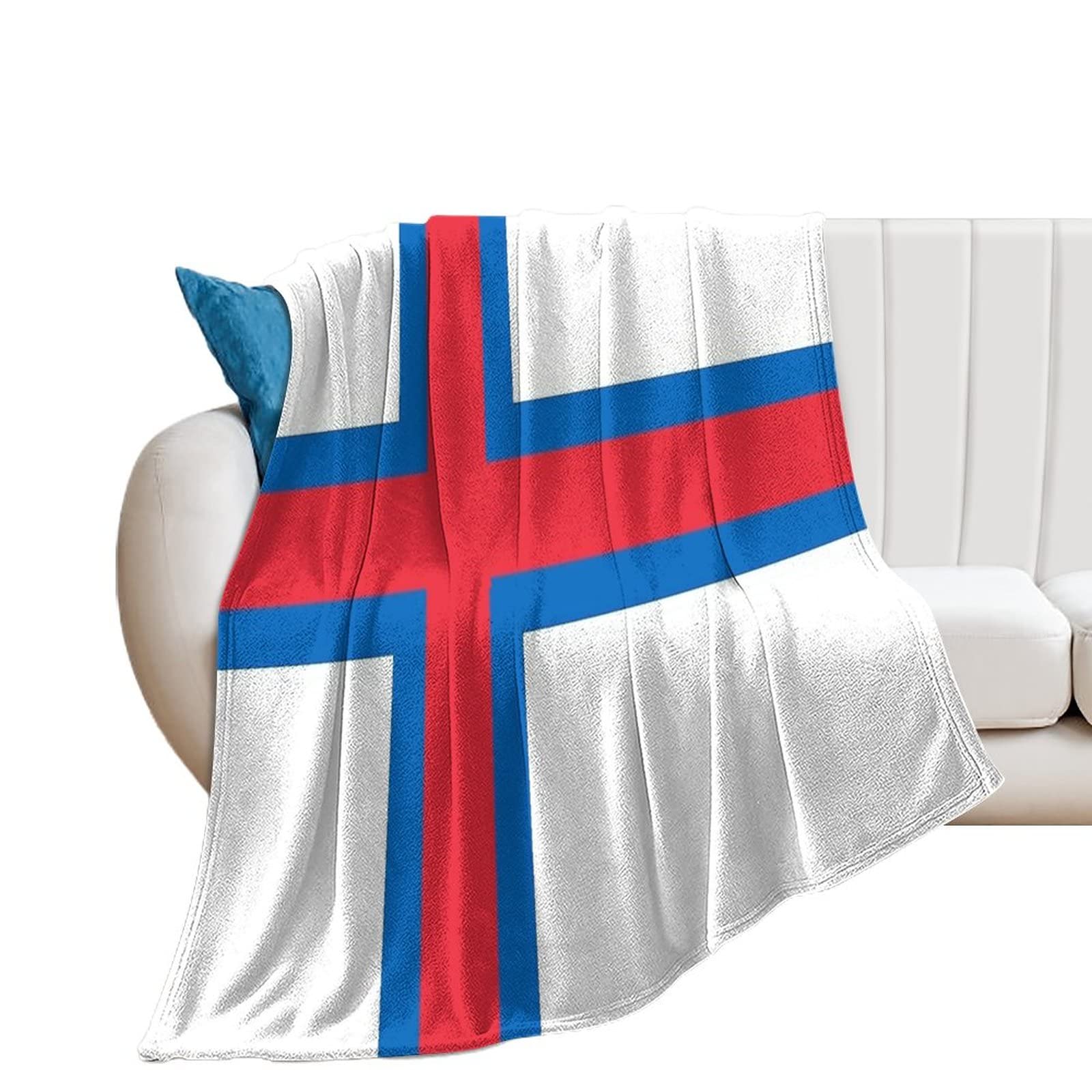Couverture Faroe Is Flag de qualité supérieure en flanelle douce