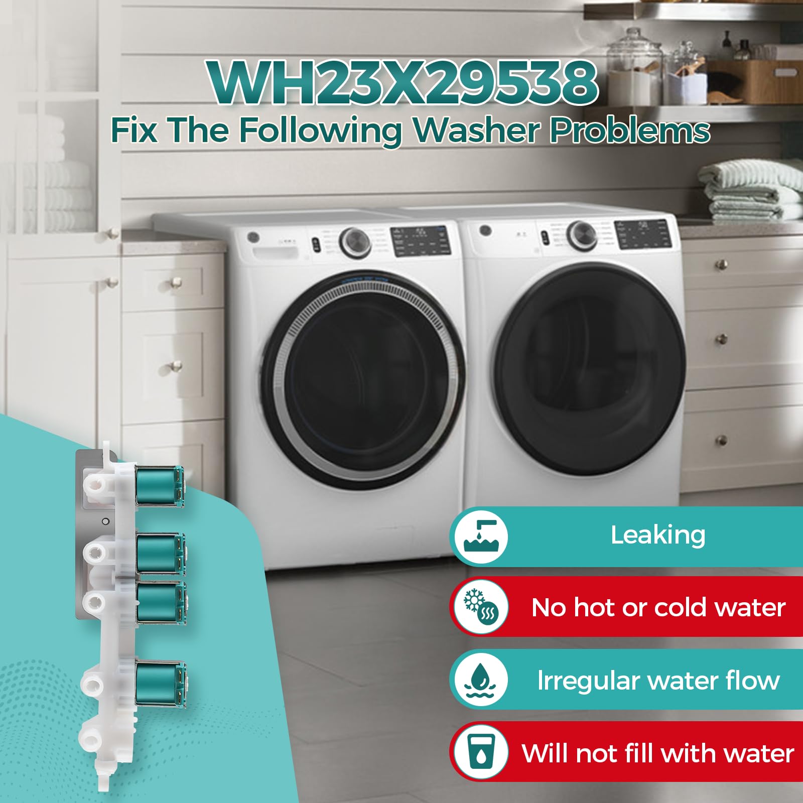 Amazon.com: WH23X29538 Washer Water Inlet Valve for GE