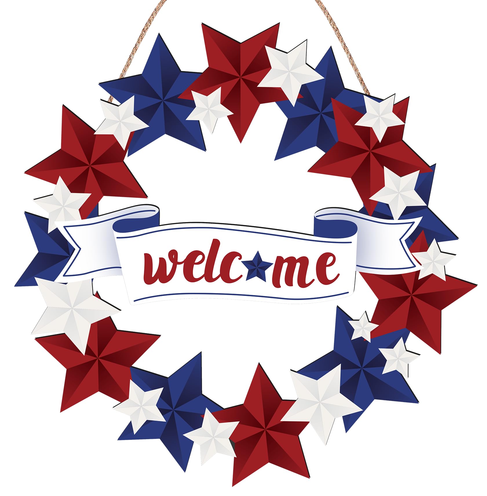 Amazon.com: 4th of July Patriotic Wreath - Independence Day Wooden