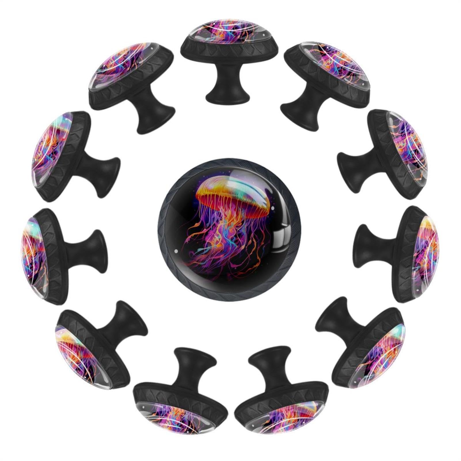 Boutons en verre transparent méduse pour remplacer des poignées de placard usées ou ternes