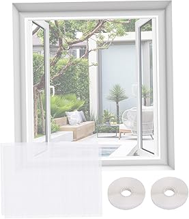 2 Sets Window Nets to Keep Bugs Out Window Fly Screen Fly Screens for Windows Mosquito Net Window 59.06x 51.18 Inch with Sticky Tape Self-Adhesive Cut-to-Size Mosquito Window Net Fine Mesh White