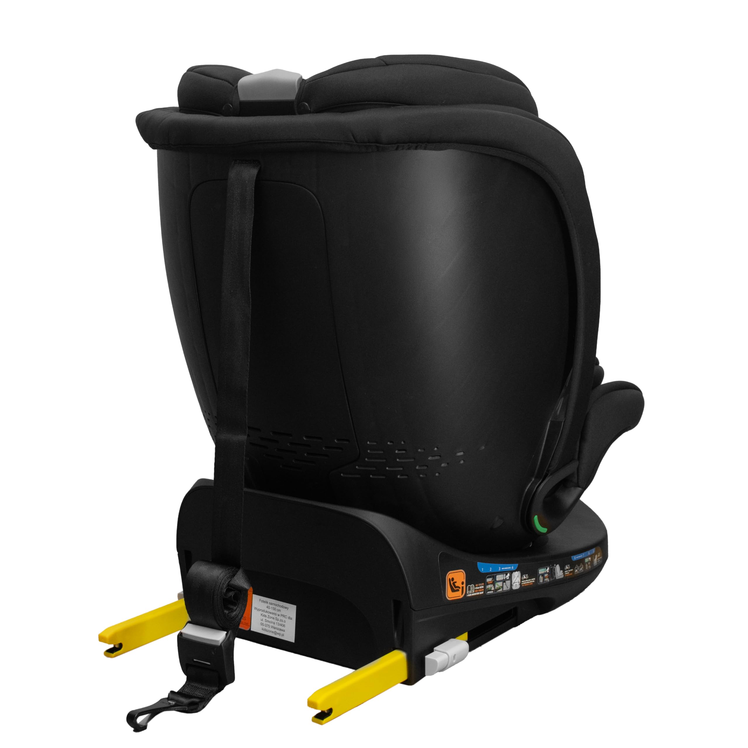 KidsZone C011 Silla de Coche Bebe 0 a 36 kg - Silla Bebe Coche Isofix 0 1 2 3 Giratoria 360°, 0-12 años, 40-150 cm - 8 posiciones de inclinación, Ajuste del reposacabezas 24cm, Negro
