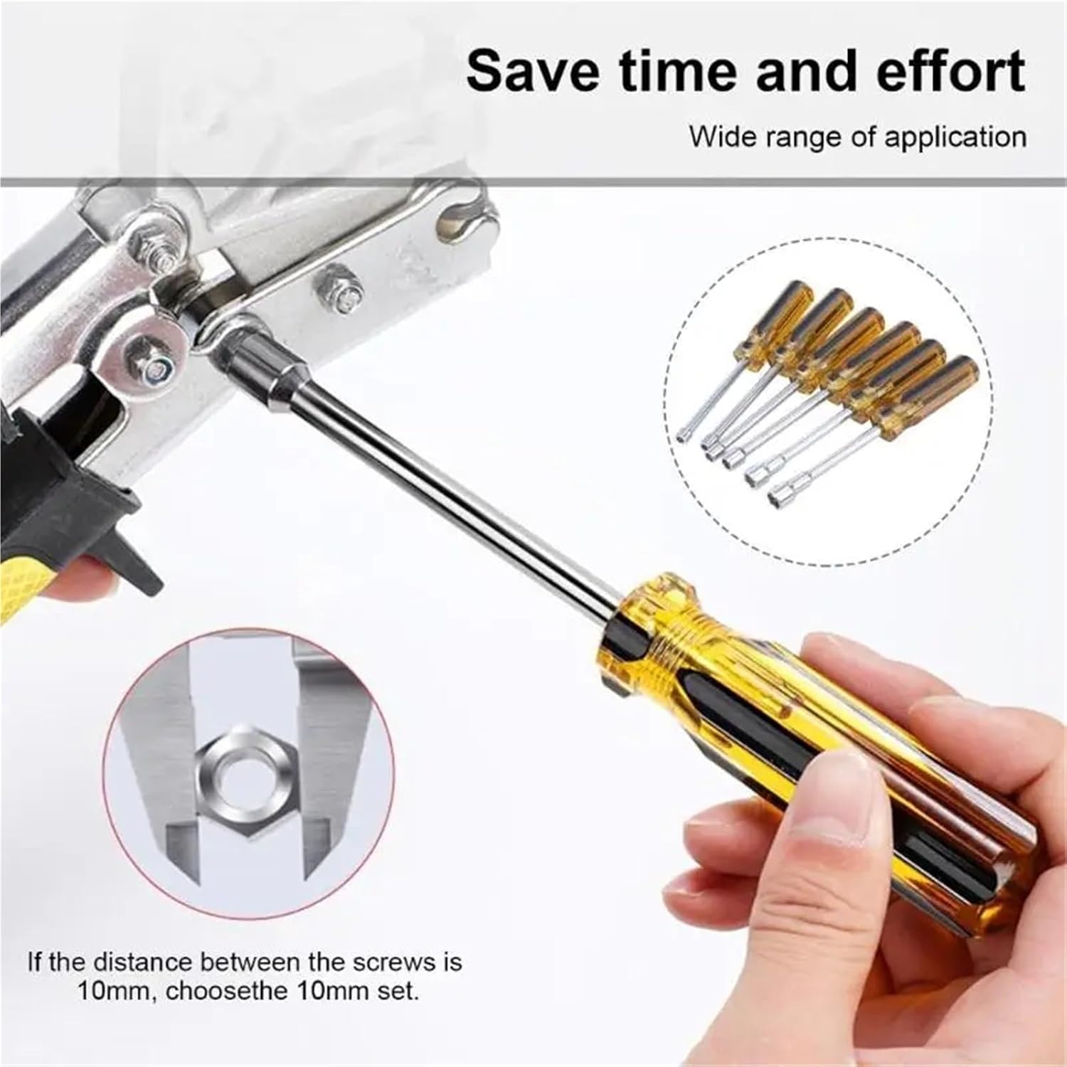 Screwdriver Set 10pcs Steel Socket Wrenches Key, Spanners Nut Driver Screw Driver Repair,Nut Driver for Sewing Machine And Household