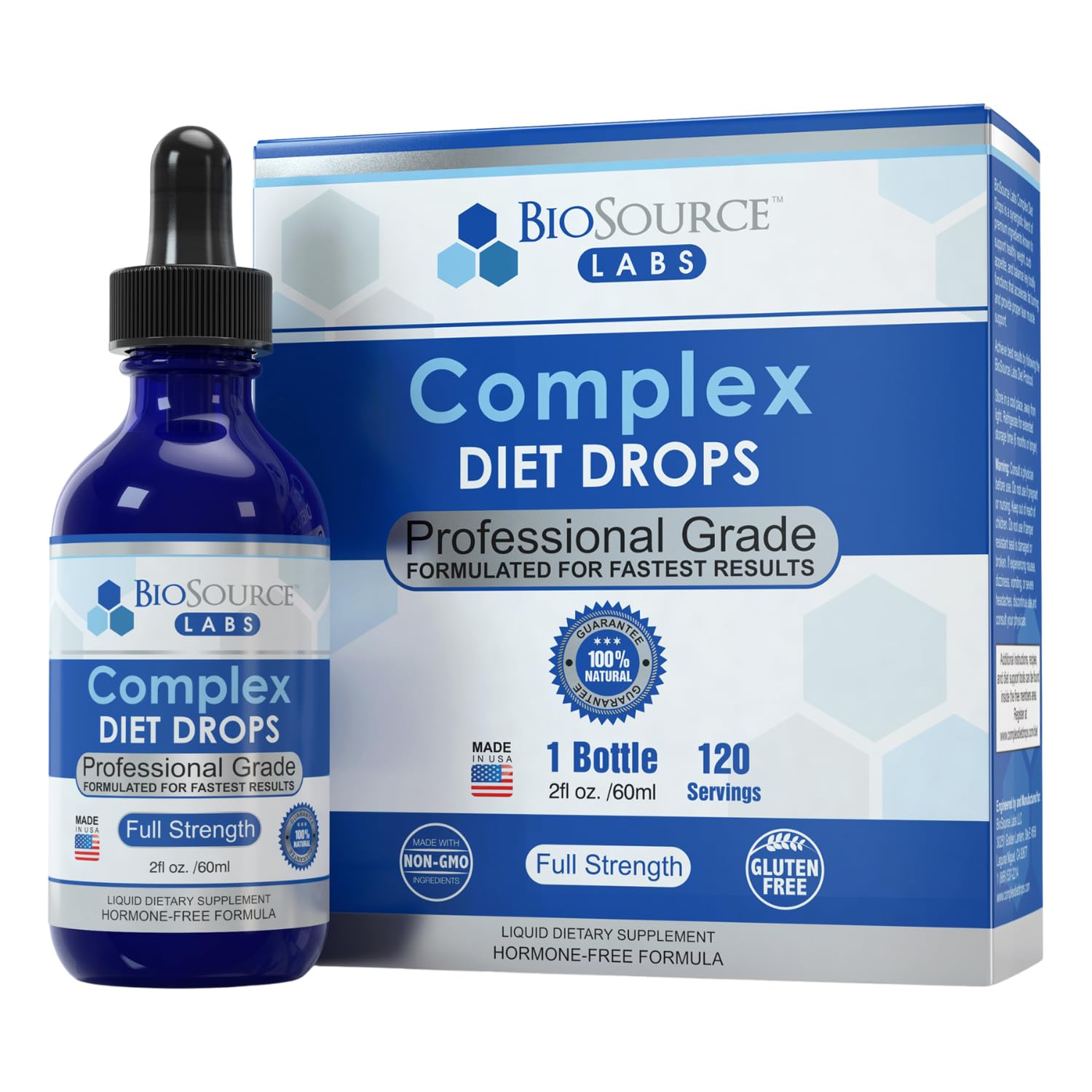 Complex Diet Drops – Best Natural Drops for Men and Women (1 Bottle, 2 fl oz) - 30 Day Supply