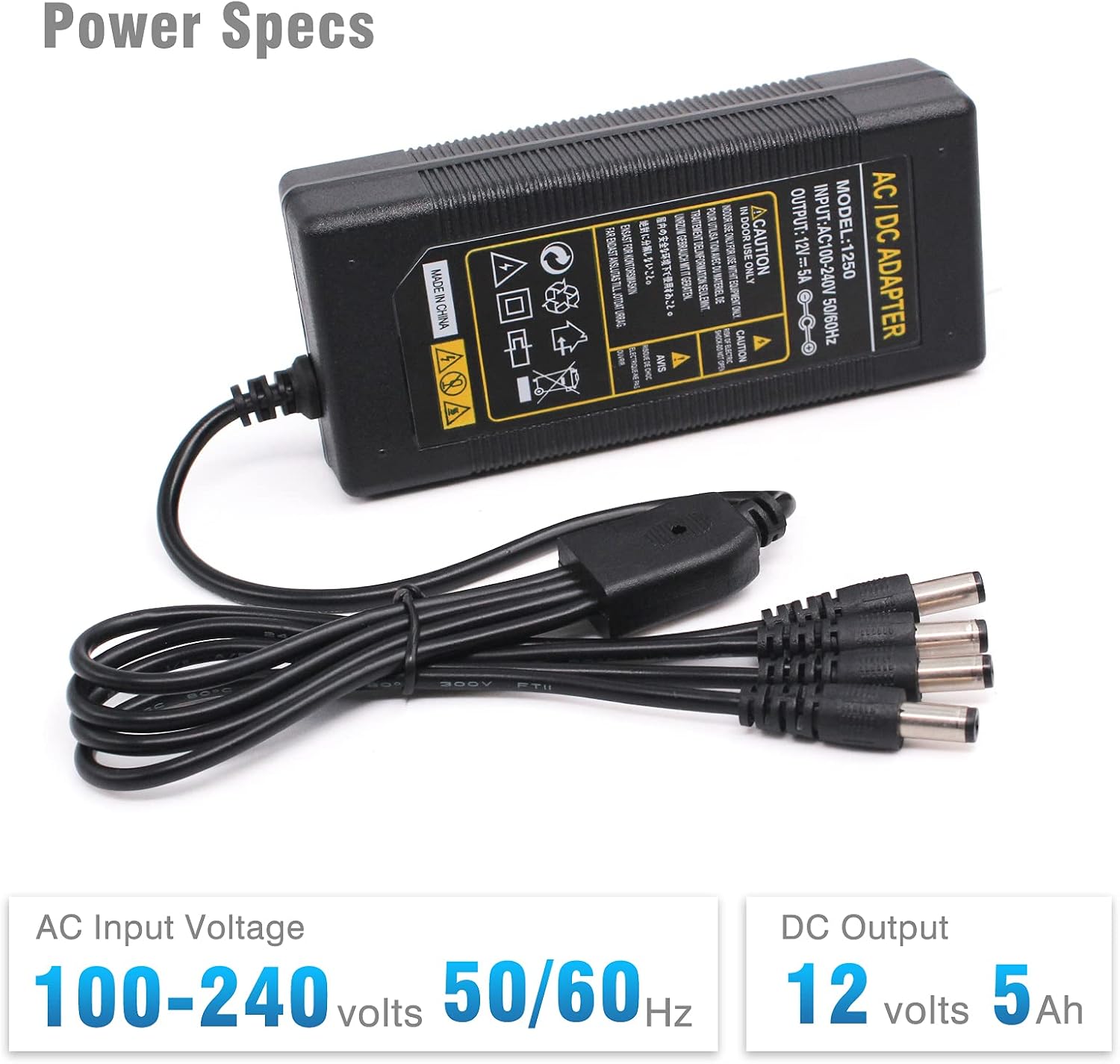 12V 5A AC/DC Adapter Charger Power Supply with 4 in 1 Plug for Motorola WPLN4137 WPLN4226 HTN9000 HTN9008B WPLN4232A WPLN4232 Radio Charger