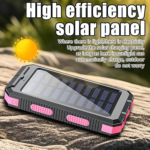 Miniatura 4 de Banco de energía solar de 10000 mAh con puertos USB tipo C y dobles para iPhone, Samsung y más, a prueba de golpes, a prueba de polvo, con brújula