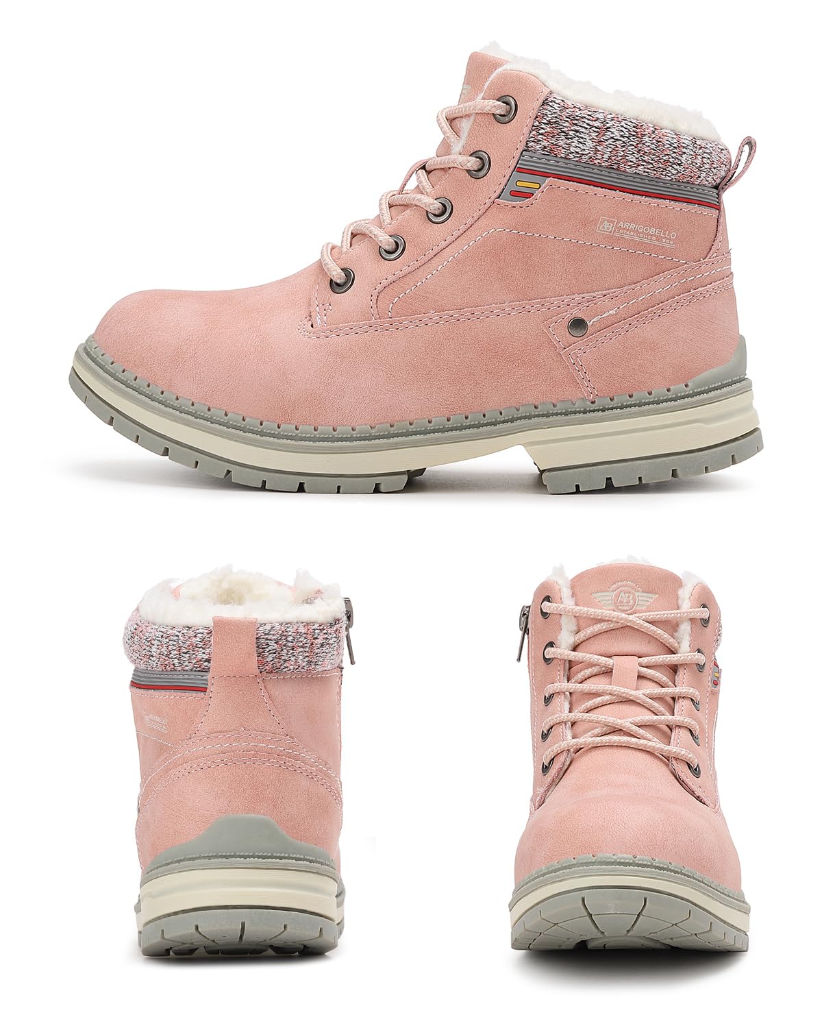 ARRIGO BELLO Bottes Hiver Enfant Bottines Fille Chaussure Garçon Fourrée Antidérapantes Chaudes Fermeture éclair Neige Boots Size 31-39