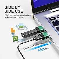 Vista 2 de Paquete de 6 adaptadores USB A a USB C, adaptador USB tipo C, adaptador C hembra a A macho de carga de datos para iPhone 16, 15, 14, MacBook, Gris