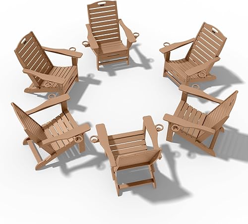 Vista 17 de Silla plegable Adirondack con otomana retráctil, resistente a la intemperie, silla de patio con 2 portavasos, silla de jardín al aire libre (negro)