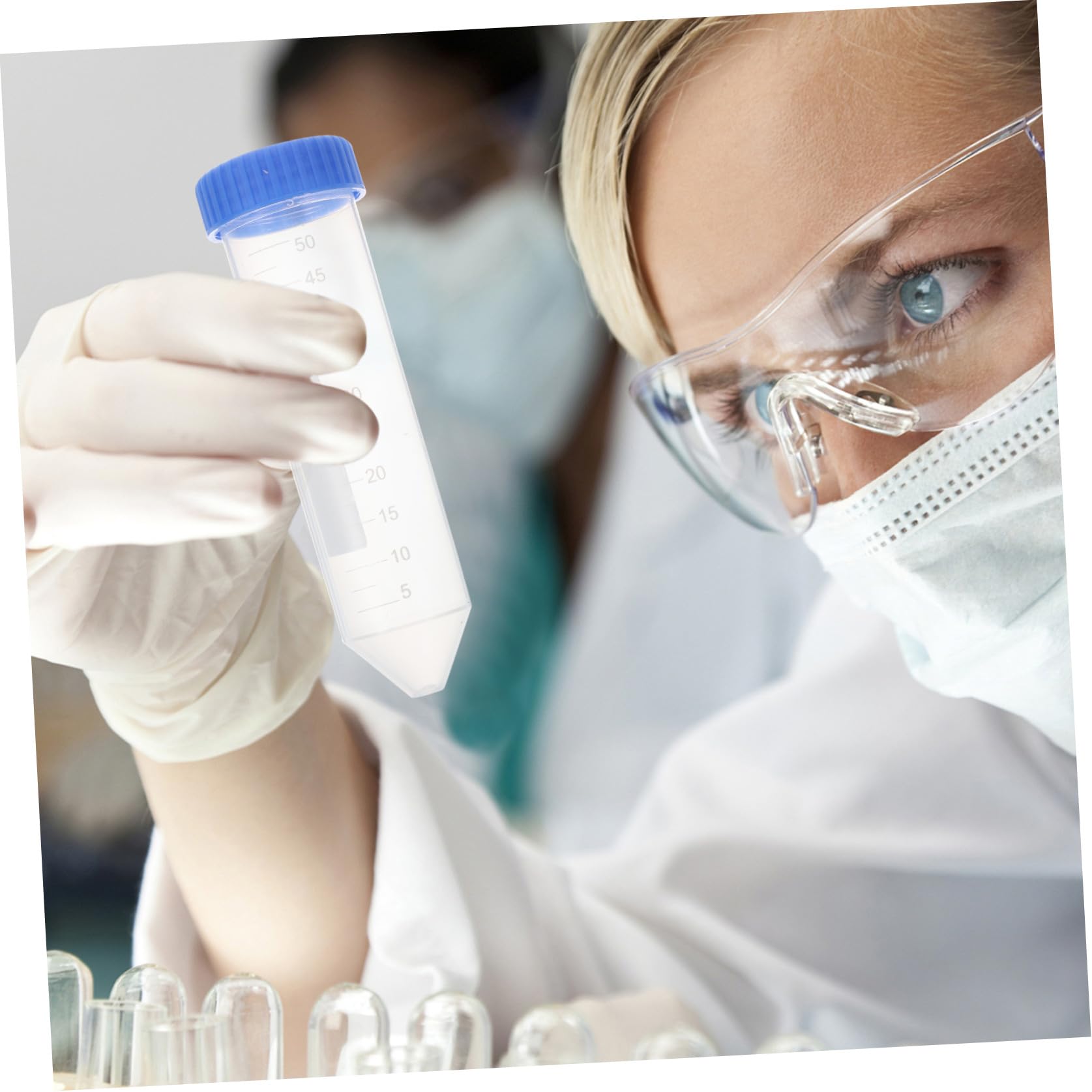 UKCOCO 25 STÜCKE 50 ml Spitzkopf Zentrifugenröhrchen Graduierte Mikrozentrifugenröhrchen mit Schraubverschluss Labor Probe Liefern