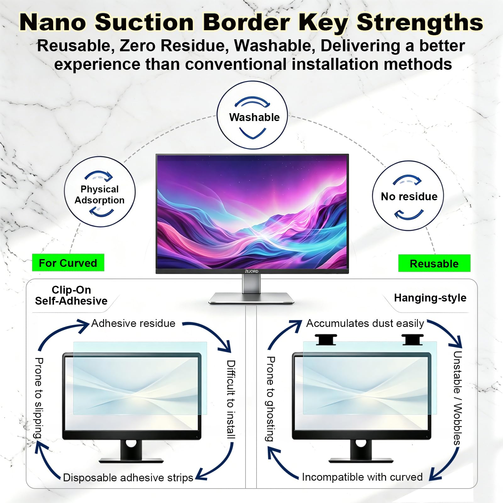 Protector de pantalla de luz azul para monitor de computadora de 23.8