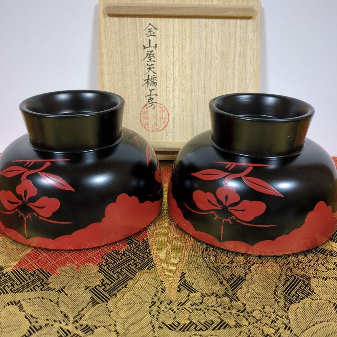 Amazon.co.jp: 矢橋工房 汁椀 山吹椀 大椀 2客 漆器 : ホーム＆キッチン