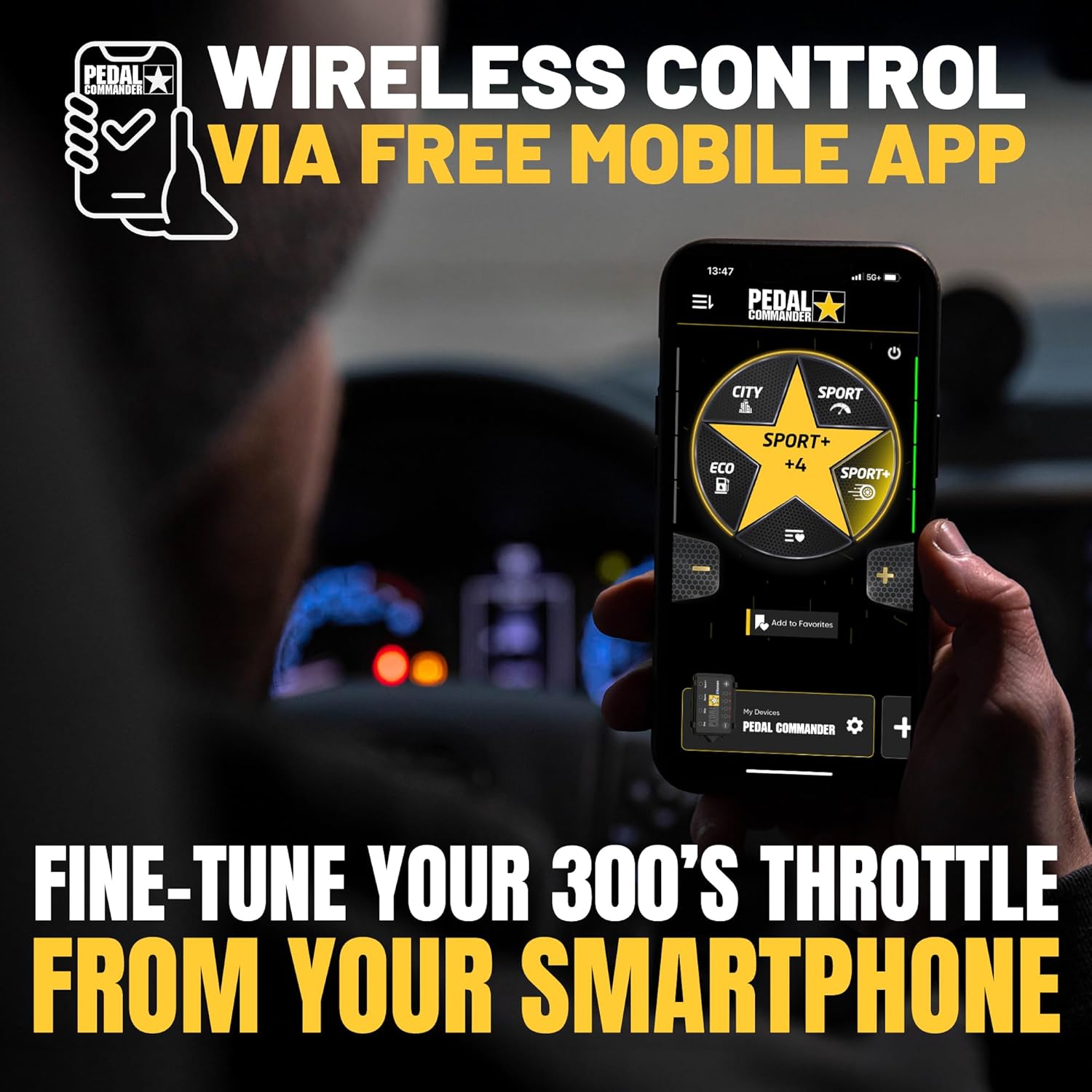 PEDAL COMMANDER for Chrysler 300 2007-2023 Throttle Response Controller - Plug-and-Play, 36 Driving Settings & Anti-Theft, Throttle Controller Performance Upgrade, 300 Accessories