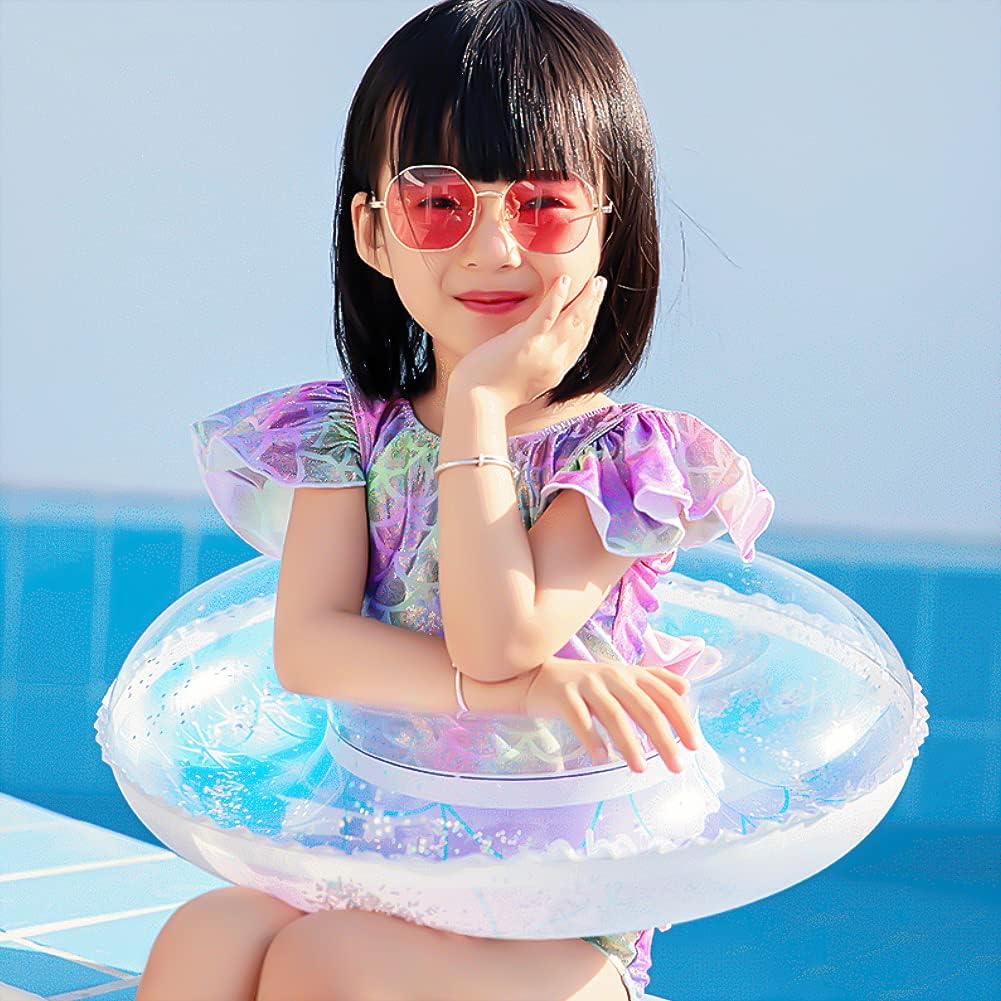 Starry Sky Swimming Ring, Glitter Swim Rings, Inflatable Pool Floats