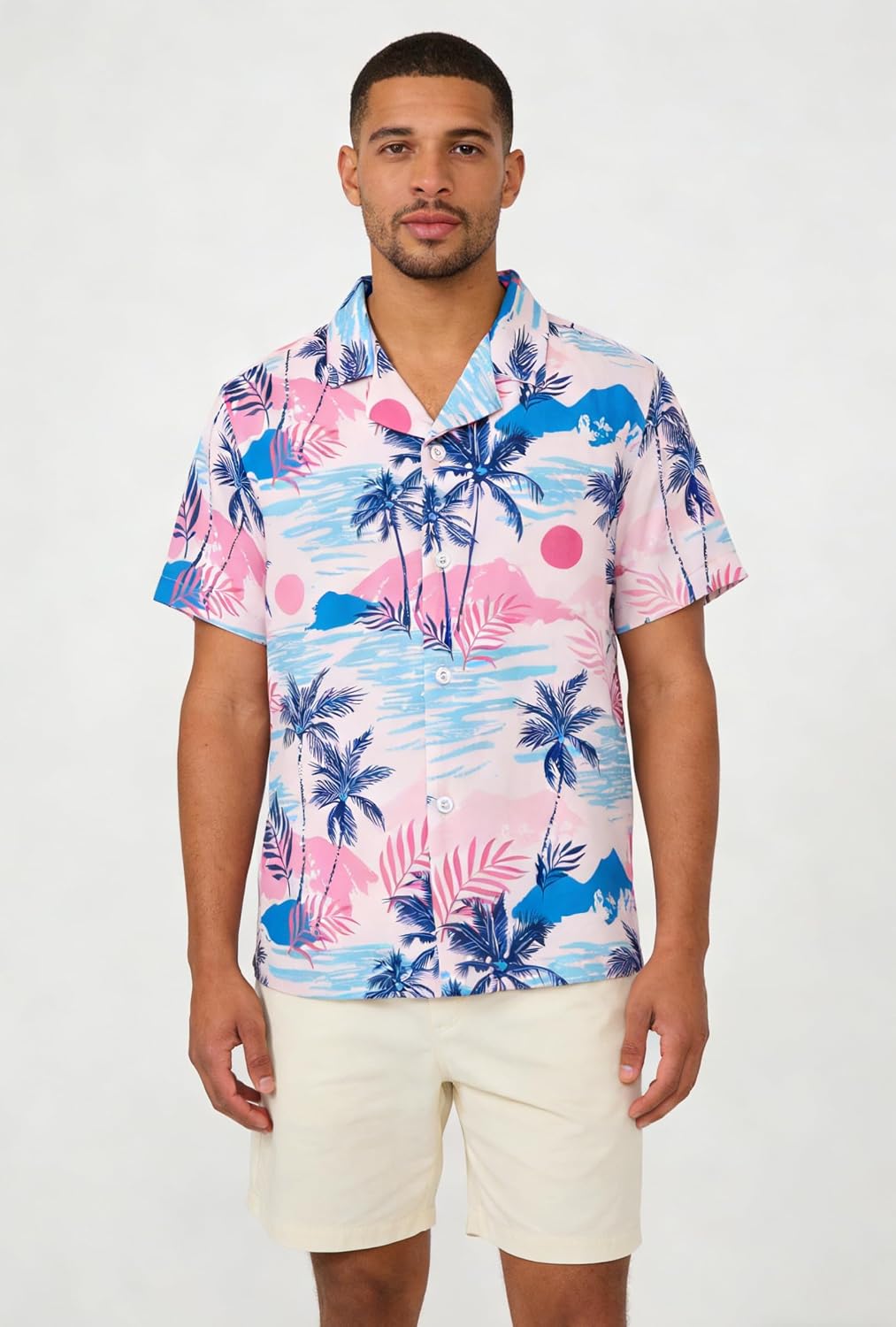 SANGTREE Short Sleeve Hawaiian Shirts Casual Floral Button Down Aloha Shirt, Dad and Son Matching Hawaiian Shirts
