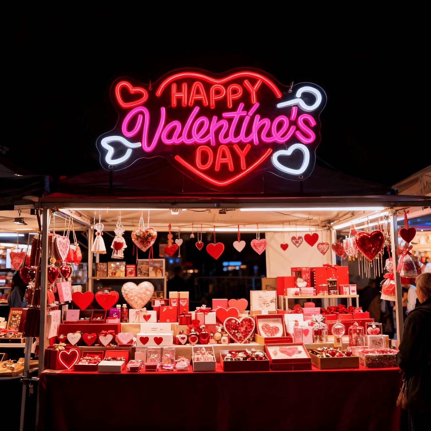 Valentines Day Love Heart Neon Sign for Wall Decor, USB Powered LED Lights with Dimmable, Pink Romantic Neon Signs for Bedroom Valentine's Day Birthday Best Gift