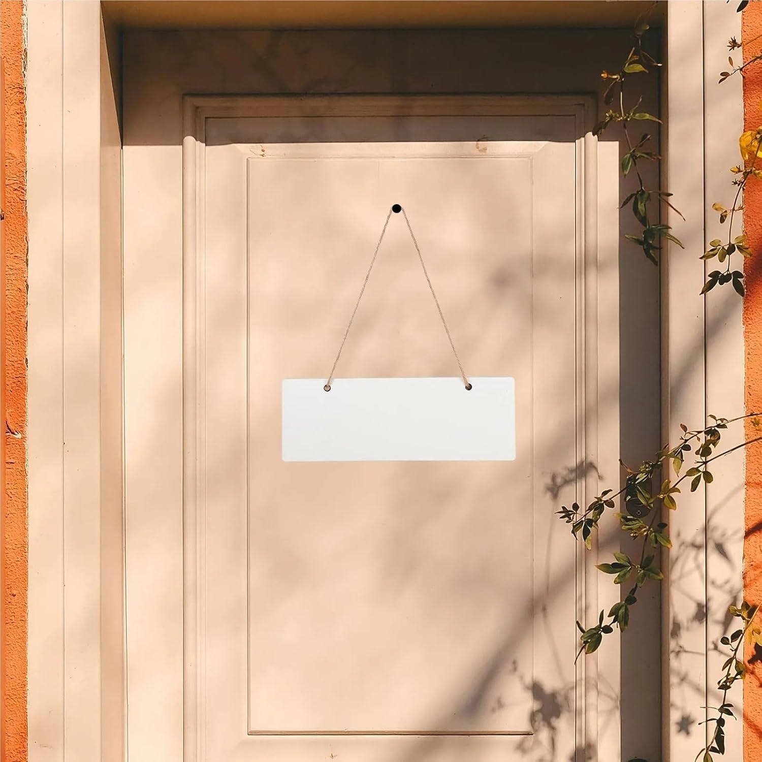 2Pcs Chalkboard Signs White Sublimation Blank Door Hangers Wooden Hanging Sign for DIY Craft Home Office Store Door Plaques Outdoor Blank Signs