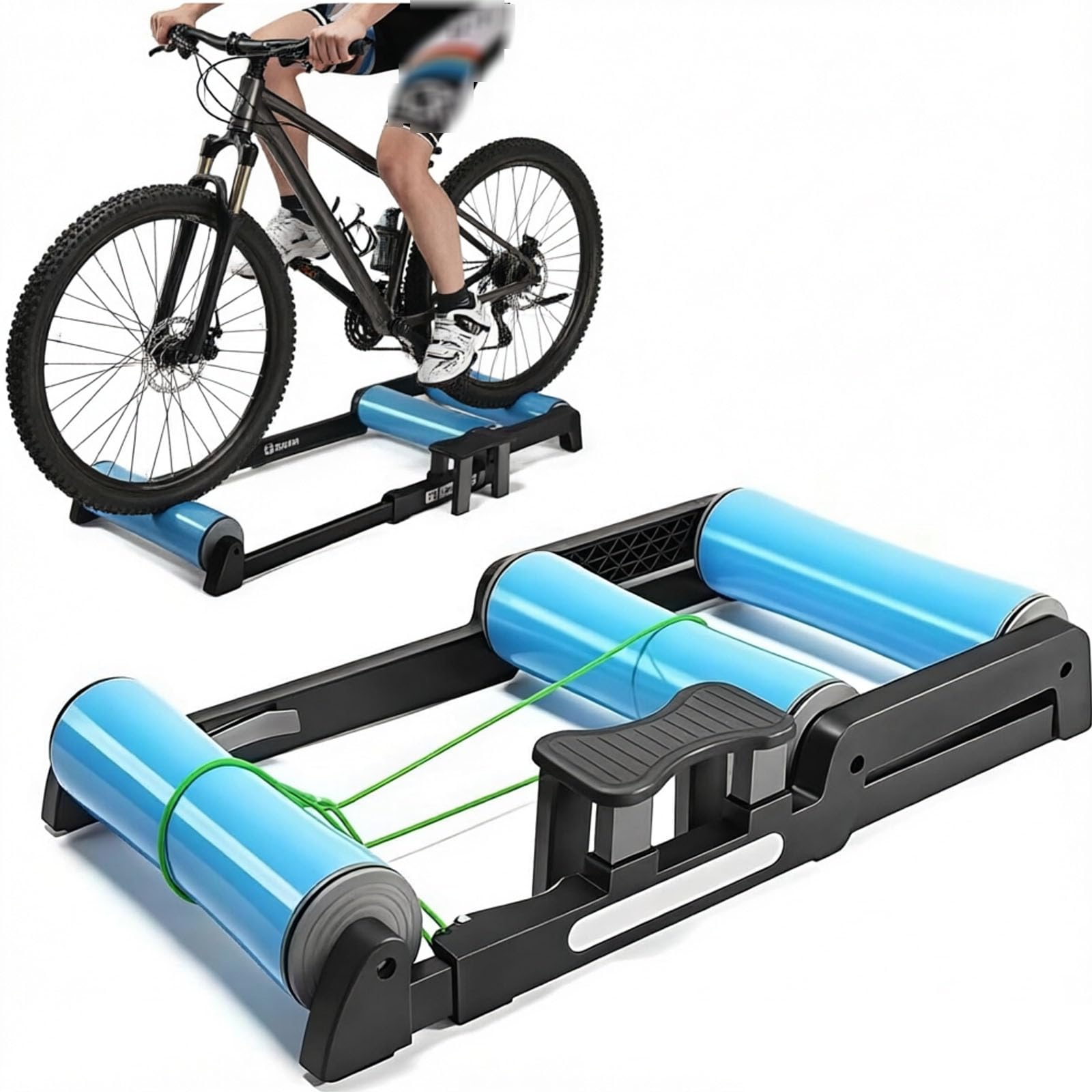Entrenador De Bicicleta Plegable - Rodillos para Bicicleta, Máquina De Ejercicios De Resistencia, Plataforma Antideslizante para Los Pies, para Ciclismo De Montaña Y De Carretera, Estación De
