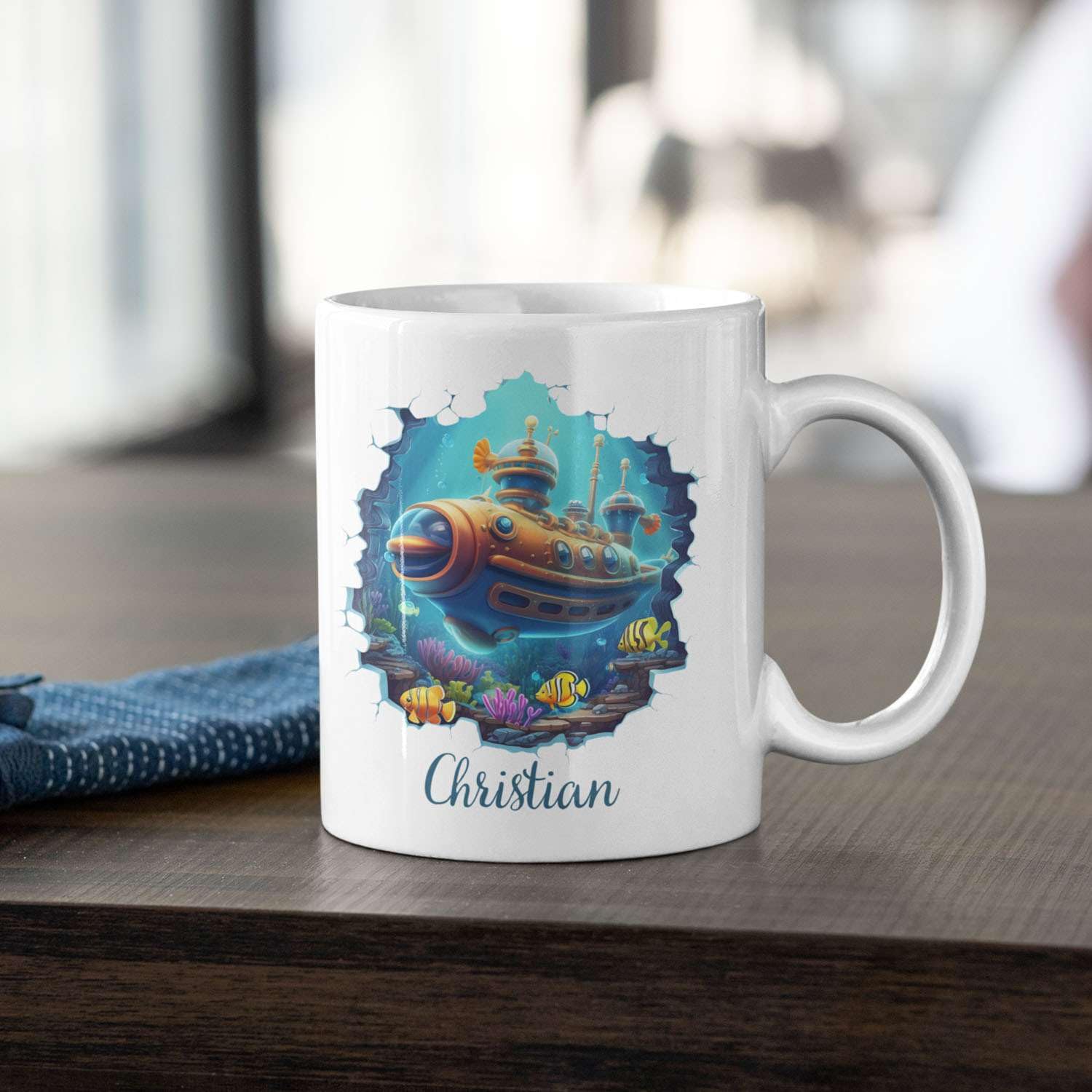Amazon.com: Personalized Novelty Submarine On Tea Cup, Custom Name
