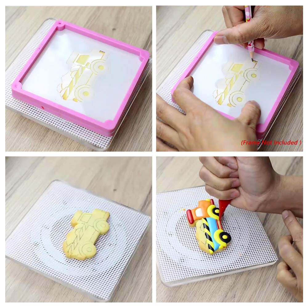 Moldes para galletas con forma de dibujos animados y plantillas para galletas a juego, plástico de grado alimenticio