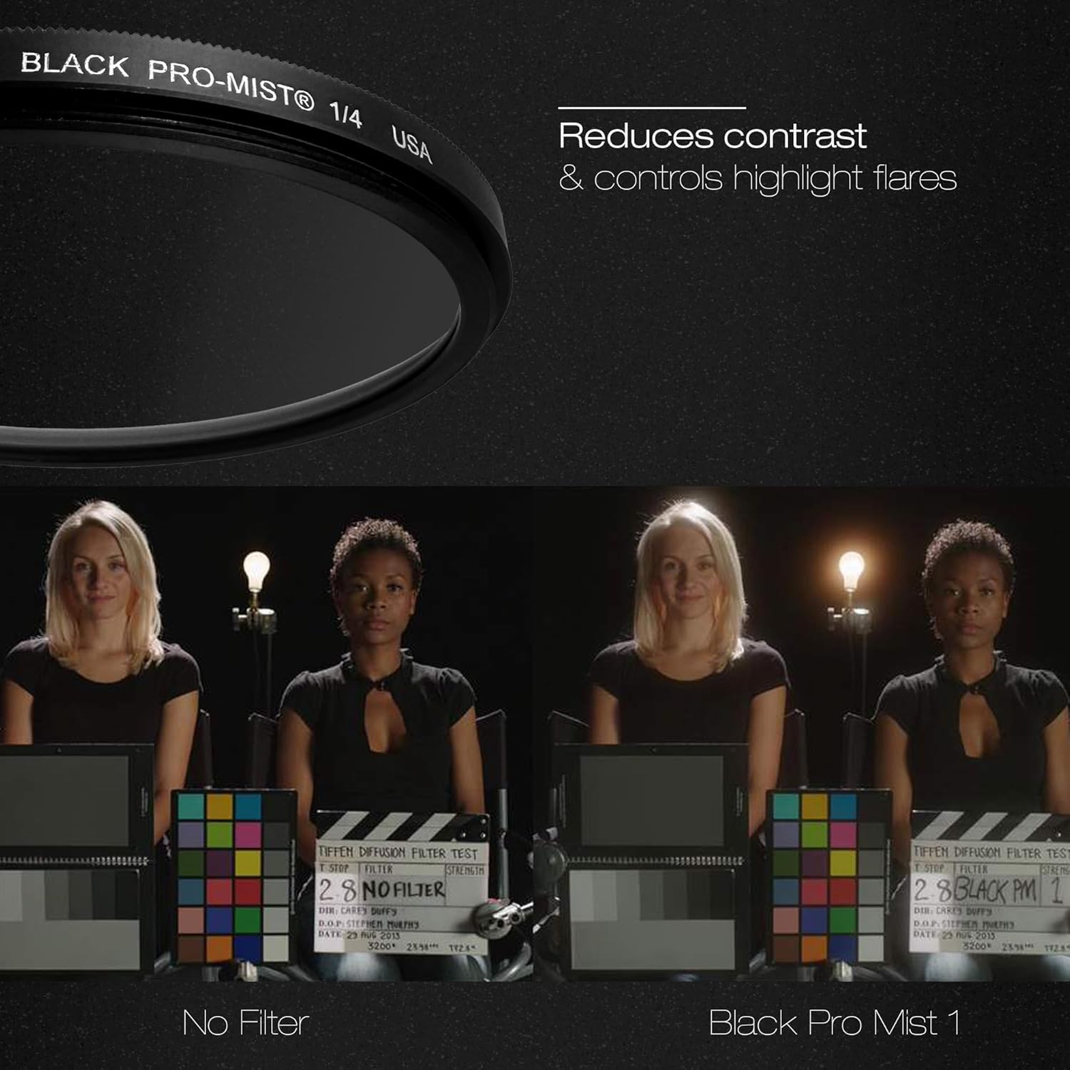 Tiffen 77mm Black Pro-Mist 1/4 Filter|Black Pro-Mist Filter|Ultra Slim|Cinematic Effect Camera for Portrait Photography/Video/Vlog