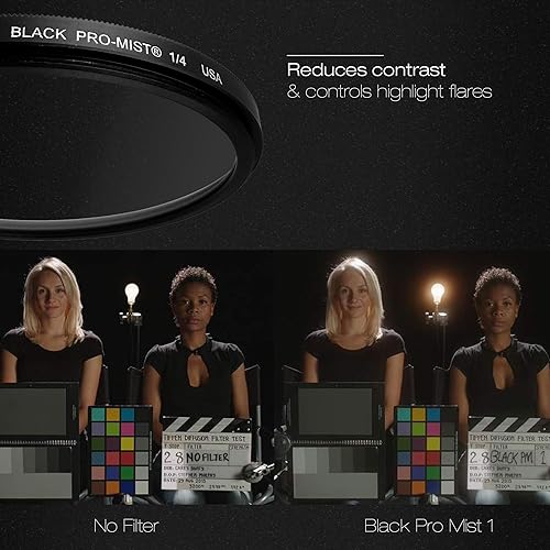 Miniatura 22 de Tiffen Filtro Pro-Mist 1/4 negro de 3.228 in Filtro negro Pro-Mist Ultra delgado Cámara de efecto cinematográfico para fotografía