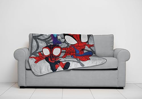 Miniatura 6 de Spidey & His Amazing Friends - Manta de felpa de 50 x 60 pulgadas - Ropa de cama de forro polar súper suave para niños con Ghost Spider Gwen y Miles