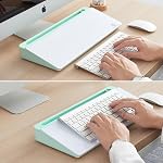TSJ OFFICE Small Desktop Whiteboard -Glass Dry Erase Board Computer Keyboard Stand White Board Surface Pad with Drawer, Desk Organizers with Accessories for Office, Home, School Supplies - Green