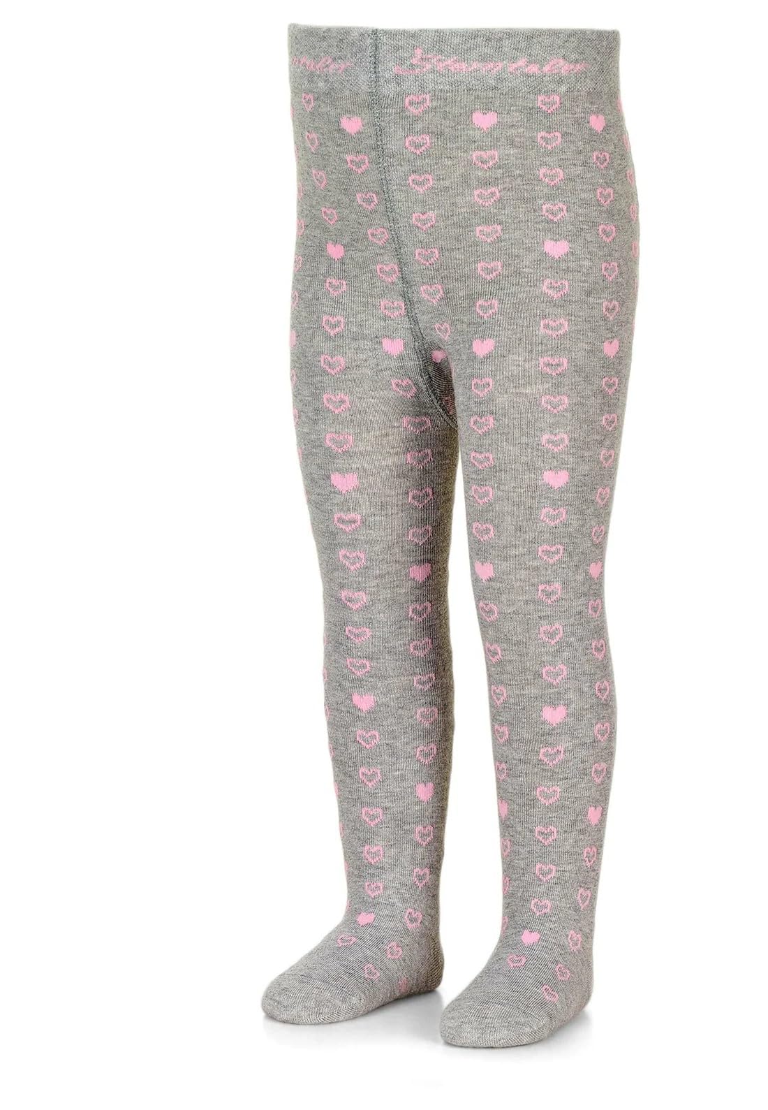 Sterntaler Baby Girl Hearts Tights, Light grey Mel., 62 cm