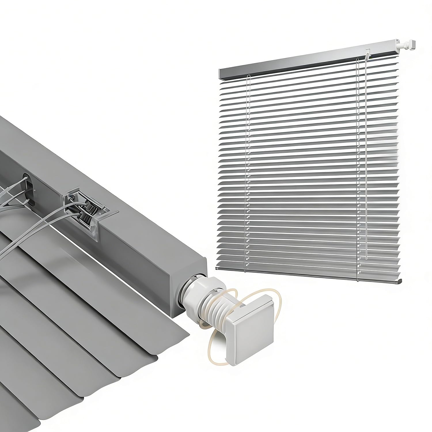 Room Darkening Mini Blind No Drill 40-140cm Width 50-180cm Length, 25mm Slat Aluminum Venetian Blinds, Cordless Horizontal Windows Blinds for Interior(Grey)