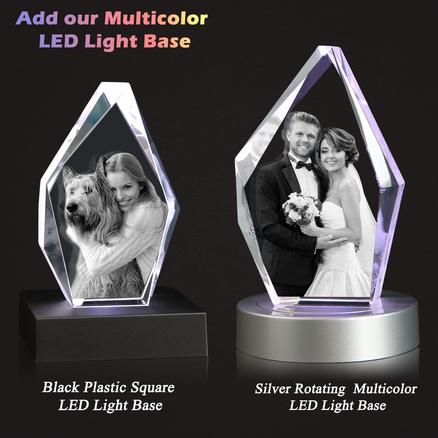 3D Photo Crystal,Personalized Birthday Gift for Women,Wife,Men,Mom,Customized Anniversary,Memorial,Couple Gift.Personalized Photo Gift - Image 3