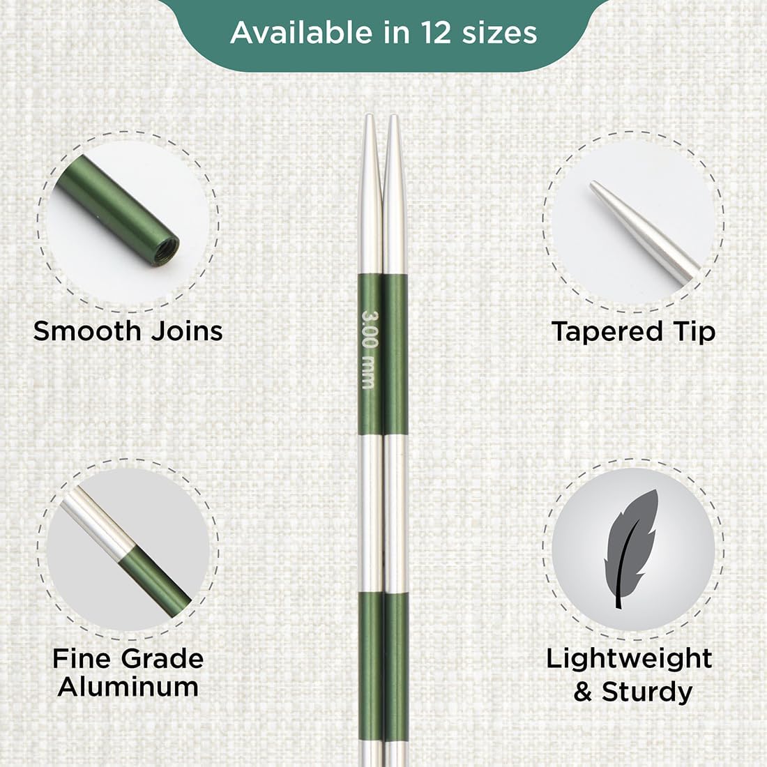 KnitPro Smartstix Interchangeable Circular Needles 5.5" (14cm) | US Size 2.5 (3mm)