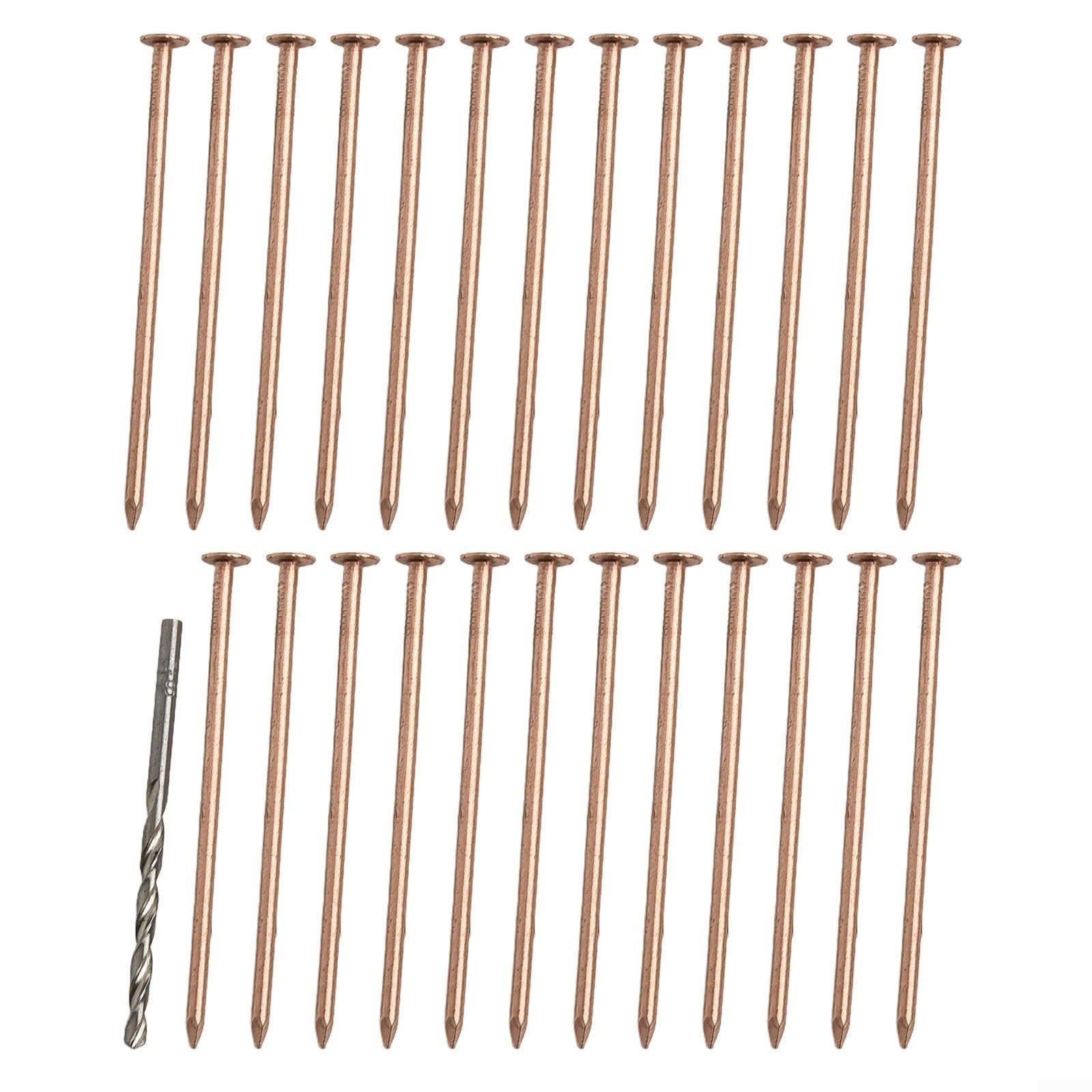 Moliuoly 4 Inch Copper Nails Tree Stump Root Remover Pure Copper Spikes Promote Efficient Tree Management Safe Plant Control 20 Pack With Drill Bit for Easy Tree and Root Removal(25pcs)