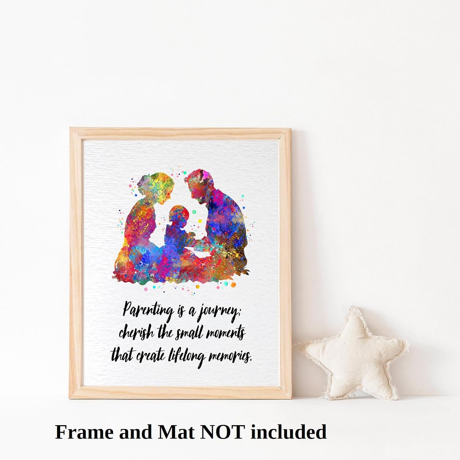 Dignovel Studios 11X14 Unframed Family Mom Dad Kid Watercolor Art Print Poster Motivational Quote Parenting Family Wall Hanging Decor DN917