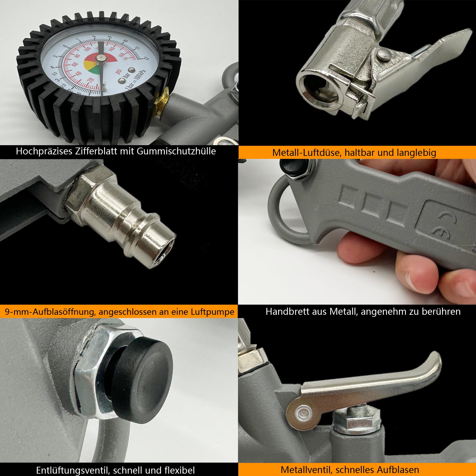 Pistola Gonfiaggio Wonder By MICHELIN Bar Psi Manometro Pneumatici Gomme Racc