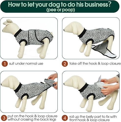 Miniatura 92 de Kuoser Traje de cirugía para perro, cómodo traje de recuperación para perros, mameluco protector posoperatorio, alternativa suave al cuello E
