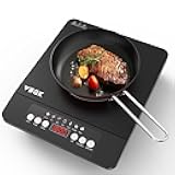 VBGK Single Burner Induction Cooktop,1800W Portable Induction Cooktop,110V Hot Plate with LCD Sensor Touch, 7 Temp Levels up to 518°F, Safety Lock, 4-Hour Timer, 9 Heat-Resistant Cooking